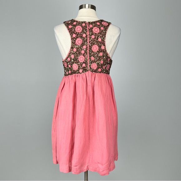 Roberta Freymann Womens Sleeveless Dress Rose Pink Metallic Sequin size Medium - Picture 7 of 12